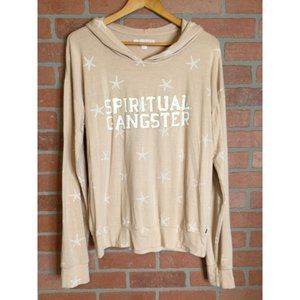Spiritual Gangster Tan Hoodie with White Stars